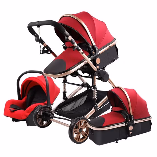 Travel System High View Baby Stroller 3 in 1 with Infant Seat for Newborns High Landscape Pram