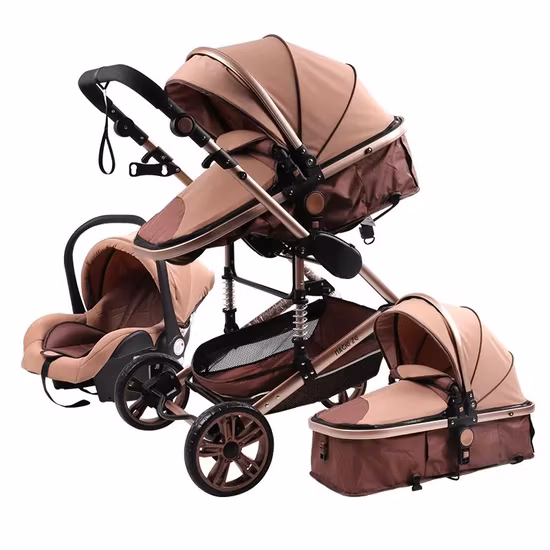 Travel System High View Baby Stroller 3 in 1 with Infant Seat for Newborns High Landscape Pram