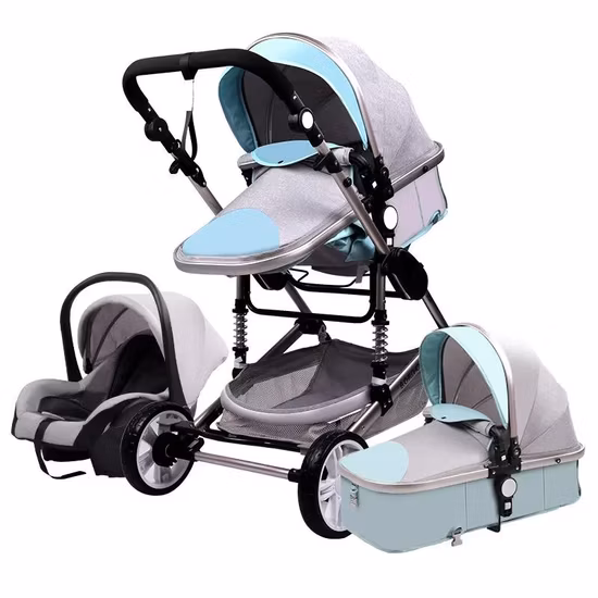 Travel System High View Baby Stroller 3 in 1 with Infant Seat for Newborns High Landscape Pram