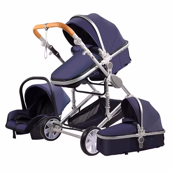 Travel System High View Baby Stroller 3 in 1 with Infant Seat for Newborns High Landscape Pram