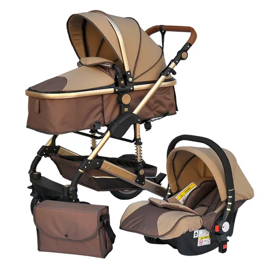 Travel System High View Baby Stroller 3 in 1 with Infant Seat for Newborns High Landscape Pram