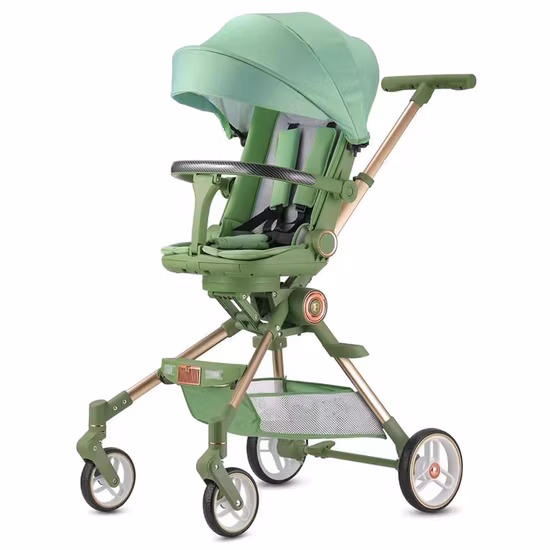 Carrito de paseo para perros para mascotas marrón, carrito de viaje plegable con ruedas, cesta de almacenamiento con portavasos de entrada con cremallera, carrito de paseo para cochecito de bebé (15 kg) Esg16679