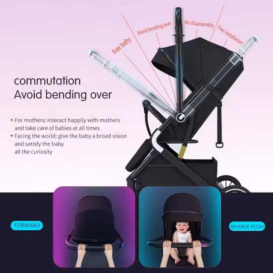 Cochecito de bebé ligero con bolsillo de viaje de lujo dos